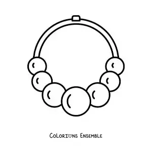 Image à colorier d'un collier de perles