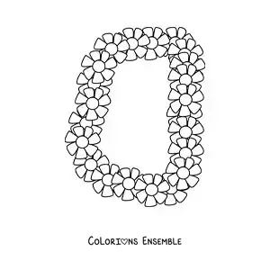 Image à colorier d'un collier de fleurs