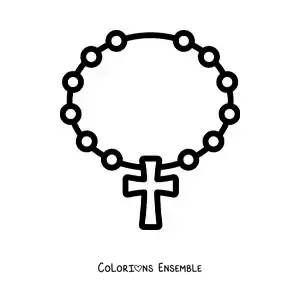 Image à colorier d'un chapelet