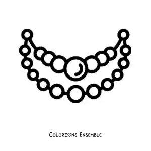 Image à colorier d'un collier de perles facile