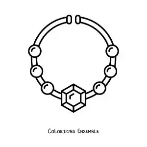 Image à colorier d'un collier orné d'un diamant