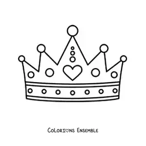 Image à colorier d'une couronne de princesse