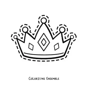 Image à colorier d'une couronne de reine