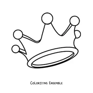 Image à colorier d'une couronne facile