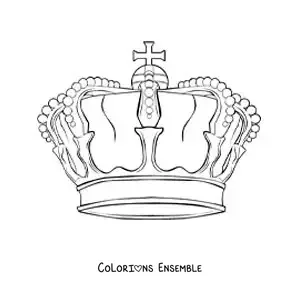 Image à colorier d'une couronne réaliste
