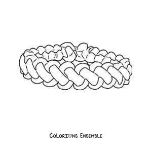 Image à colorier d'un bracelet à noeuds