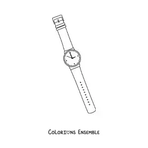 Image à colorier d'une montre-bracelet