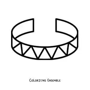 Image à colorier d'un bracelet rigide