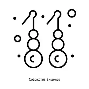 Image à colorier de boucles d'oreilles en perles