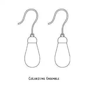 Image à colorier d'une paire de boucles d'oreilles
