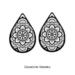 Image à colorier de deux boucles d'oreilles