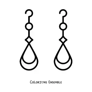 Image à colorier de boucles d'oreilles faciles