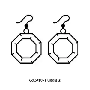 Image à colorier de grandes boucles d'oreilles