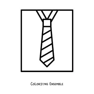 Image à colorier d'une cravate pour la fête des Pères