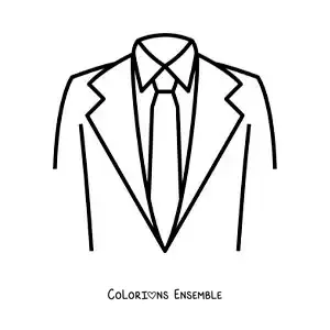 Image à colorier d'une cravate et d'une veste