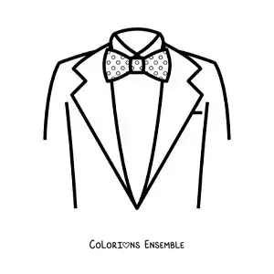 Image à colorier d'une veste et d'un noeud papillon