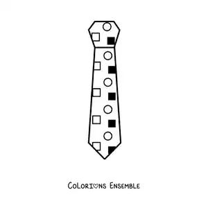 Image à colorier d'une cravate amusante avec un motif géométrique
