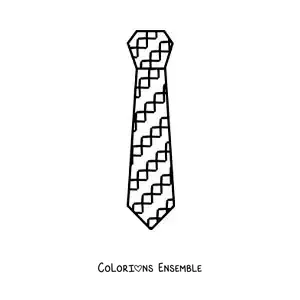 Image à colorier d'une cravate facile avec un motif à carreaux