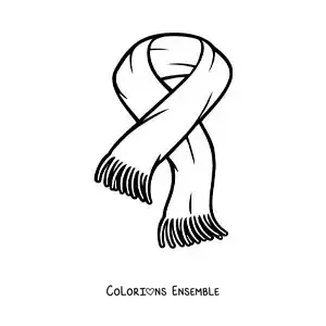 Image à colorier d'une écharpe facile