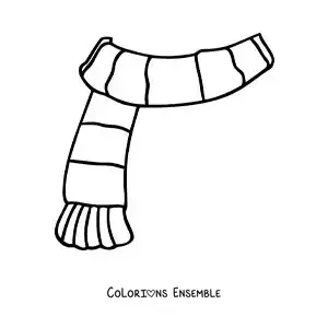 Image à colorier d'une écharpe à rayures