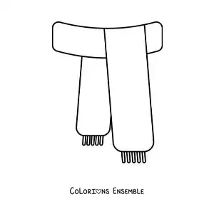 Image à colorier d'une écharpe d'hiver