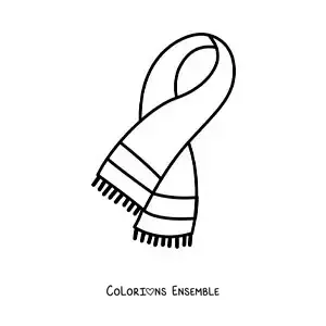 Image à colorier d'une écharpe tricotée