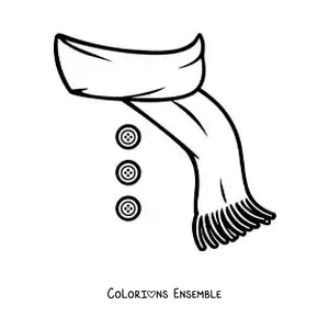 Image à colorier d'une écharpe de Noël