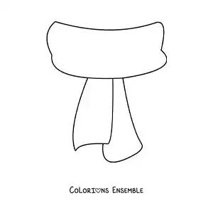Image à colorier d'une écharpe longue