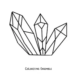 Image à colorier de grands cristaux