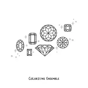 Image à colorier de gemmes de cristal