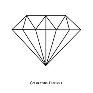 Image à colorier d'un emoji de diamant
