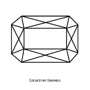 Image à colorier d'une pierre précieuse