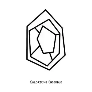 Image à colorier d'une grande pierre précieuse