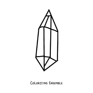 Image à colorier d'un cristal
