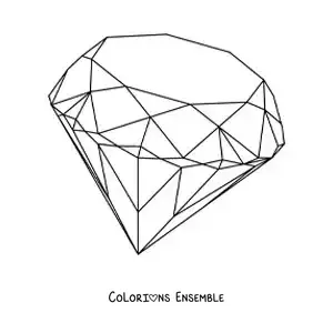 Image à colorier d'un diamant réaliste