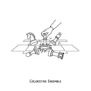 Image à colorier d'un coup d'échecs