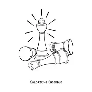 Image à colorier d'un jeu d'échecs