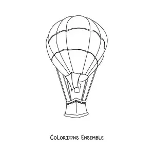 Image à colorier d’une montgolfière