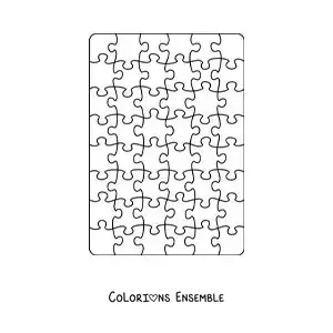 Image à colorier d'un grand puzzle à découper