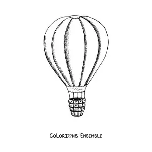 Image à colorier d’une montgolfière simple