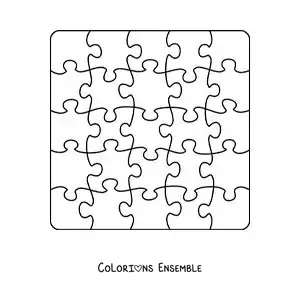 Image à colorier de pièces de puzzle à découper