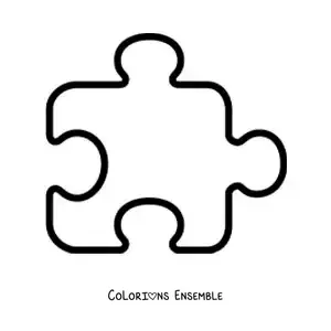 Image à colorier d'une pièce de puzzle