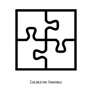 Image à colorier de grandes pièces de puzzle