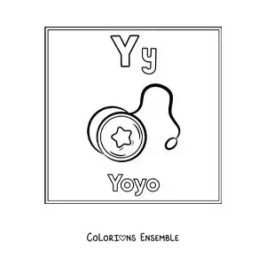 Image à colorier du Y comme yoyo