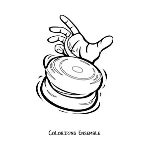 Image à colorier du jeu traditionnel du yoyo