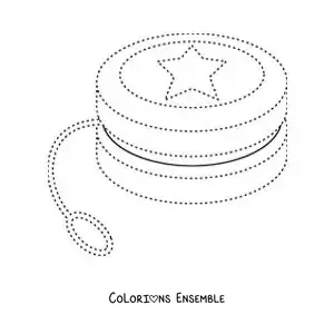 Image à colorier d’un yoyo à tracer
