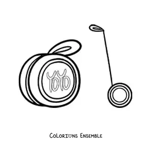 Image à colorier d’un yoyo facile