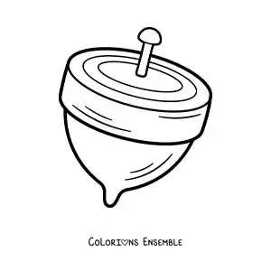 Image à colorier d’une toupie facile