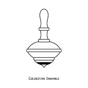 Image à colorier d’une toupie en bois