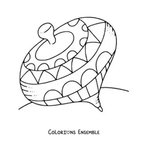 Image à colorier d’une toupie qui tourne